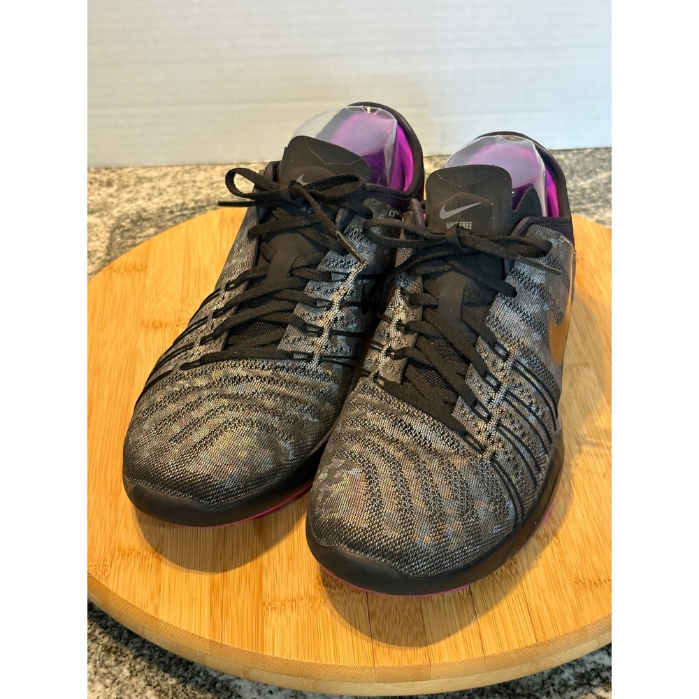 Nike Free TR 6 Womens Training Shoes Black Silver Purple 849805-002 Size 9